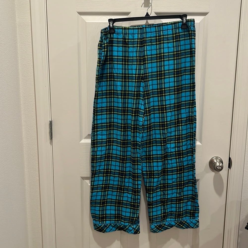 Adonna Blue Plaid PJ Bottoms XL